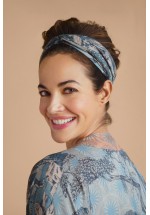 Powder Elasticated Headband Tropical Toile (Denim/Petal) SS23